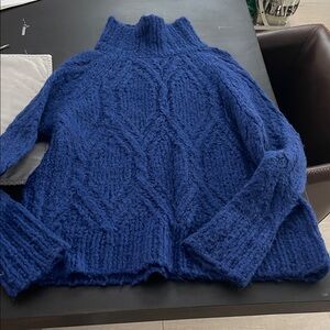 Zara Deep Blue Cowl Neck Sweater